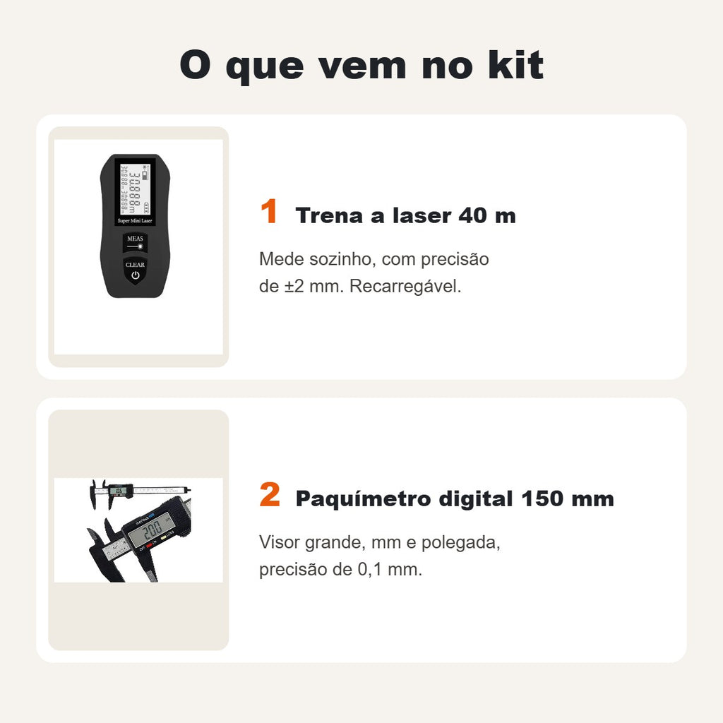 O que vem no Kit Medição 2 em 1