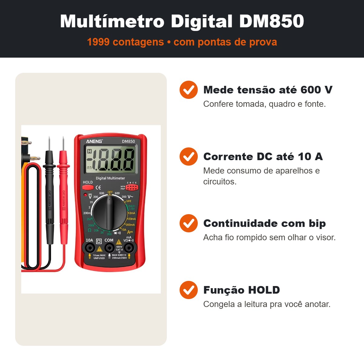 Multímetro digital DM850: benefícios
