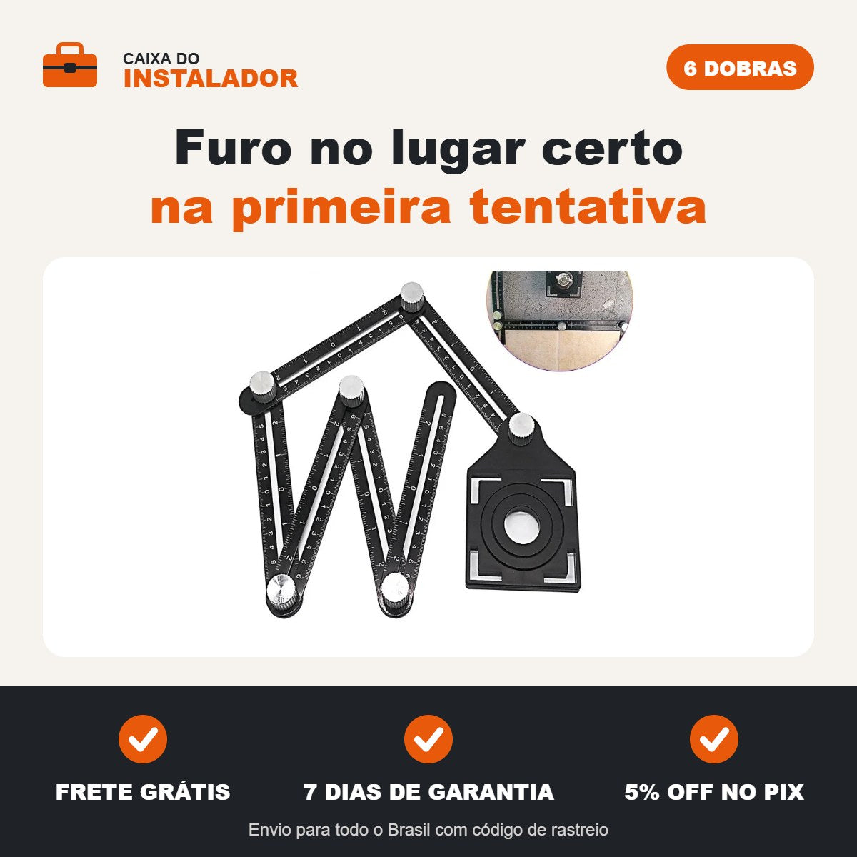 Régua localizadora de furos
