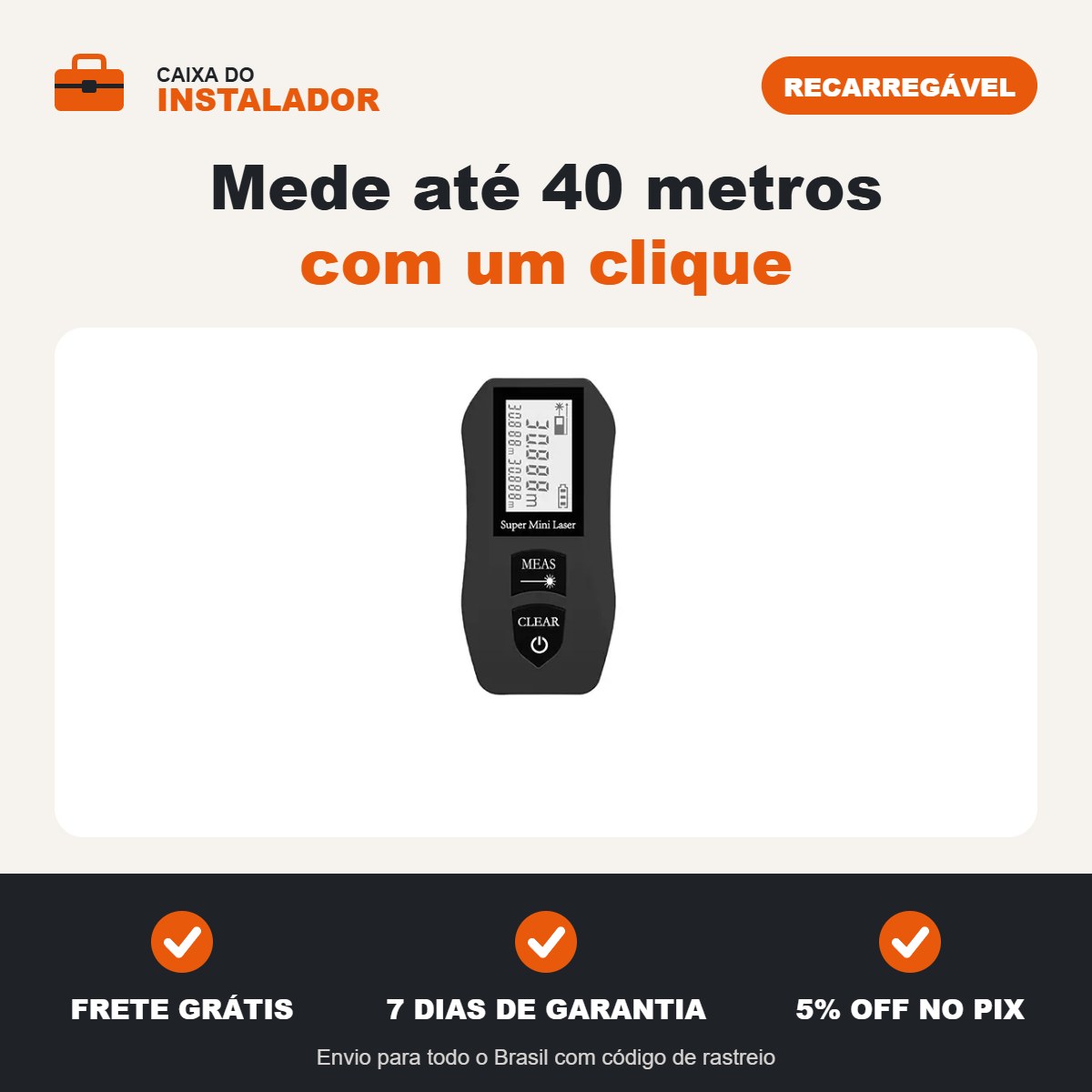 Trena a laser digital 40 m